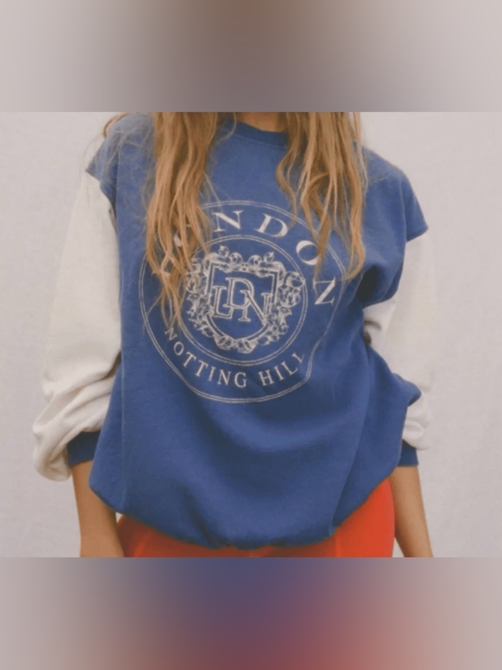 Urban Outfitters blue and white London crewneck